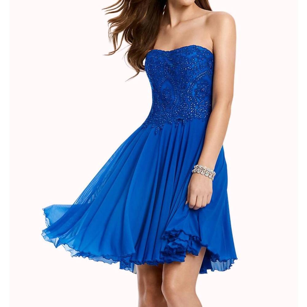 NEW CLARISSE strapless dress in royal